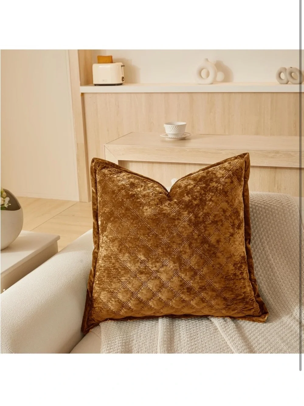 COCOPLOCEUS Pillow Cover 24x24 1 Piece Velvet Large Euro Sham 873/bb8-1